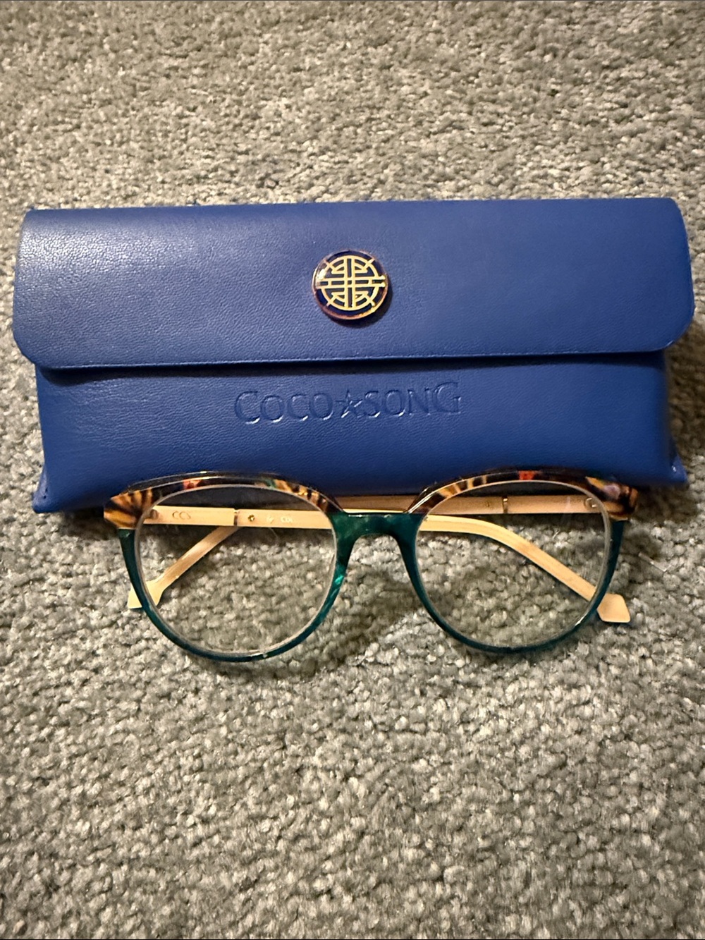 Teal and Tortoiseshell Women's Round Glasses